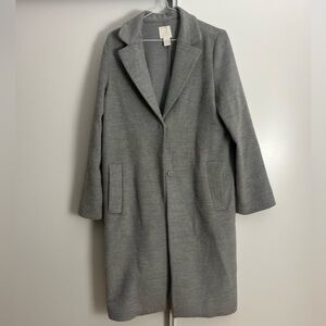 H&M Light Grey Long Pea Coat